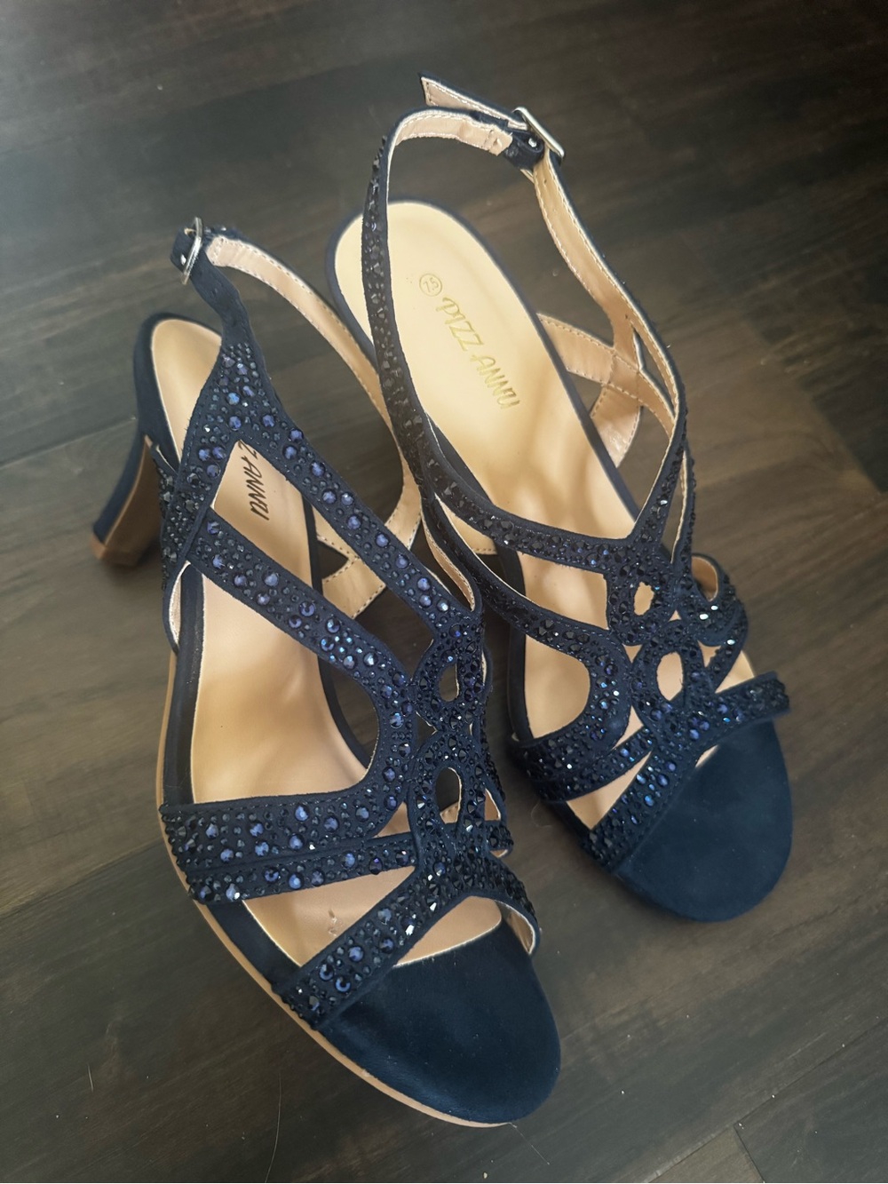 Blue Rhinestone Heels